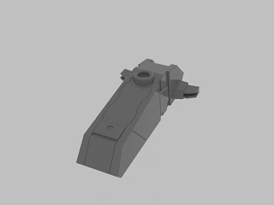 Gray Mechanical Part 3D Model With Hole And Structural Design 3d model