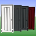 Modern Swing Doors With Various Color Options For Interior Design 3d model