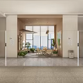 Modern Style Lobby Log Style Lobby Simple Lobby 3d model