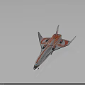 Futuristic Cosmic Spaceship Featuring Streamlined Silver Red Design Wings and Tail for Aerospace Missions