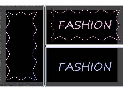Decorative Neon Lights Featuring Wavy Design And Fashion Text In Pink Blue Hues 3d model