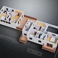 Modern House 3D Floor Plan With Animal Themed Furniture And Multiple Rooms