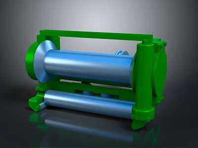 Household Daily Use Tool With Green Frame And Blue Roller Design 3d model