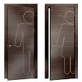 Swing Doors With Male And Female Icons For Public Restroom Facilities
