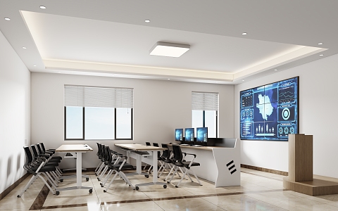 Office monitoring duty room 3d model