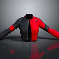 Modern Stylish Red And Black Leather Jacket With Shoulder Straps Design