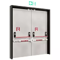 Industrial Metal Double Doors With Observation Windows And Handles For Commercial Use