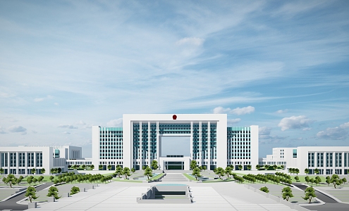 modern office building public building government building 3d model