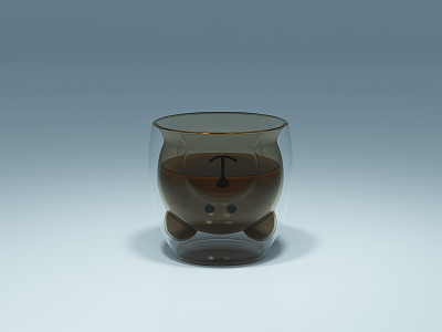 Modern Cup Bear Glass 3d model