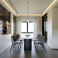 Modern Living and Dining Room Interior With Sofa TV Dining Table Rug And Natural Light