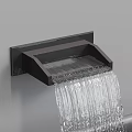 Black Wall Mounted Waterfall Faucet With Smooth Flowing Water Stream 3d model