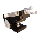 Black And White Mechanical Vice Tool With Clamp Handle And Rotating Wheel 3d model