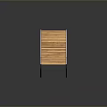 Elegant Modern Lounge Chair With Curved Wooden Slats And Smooth Design Lines