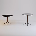 Modern Round Bar Tables With Black Marble Top And Wooden Legs Design