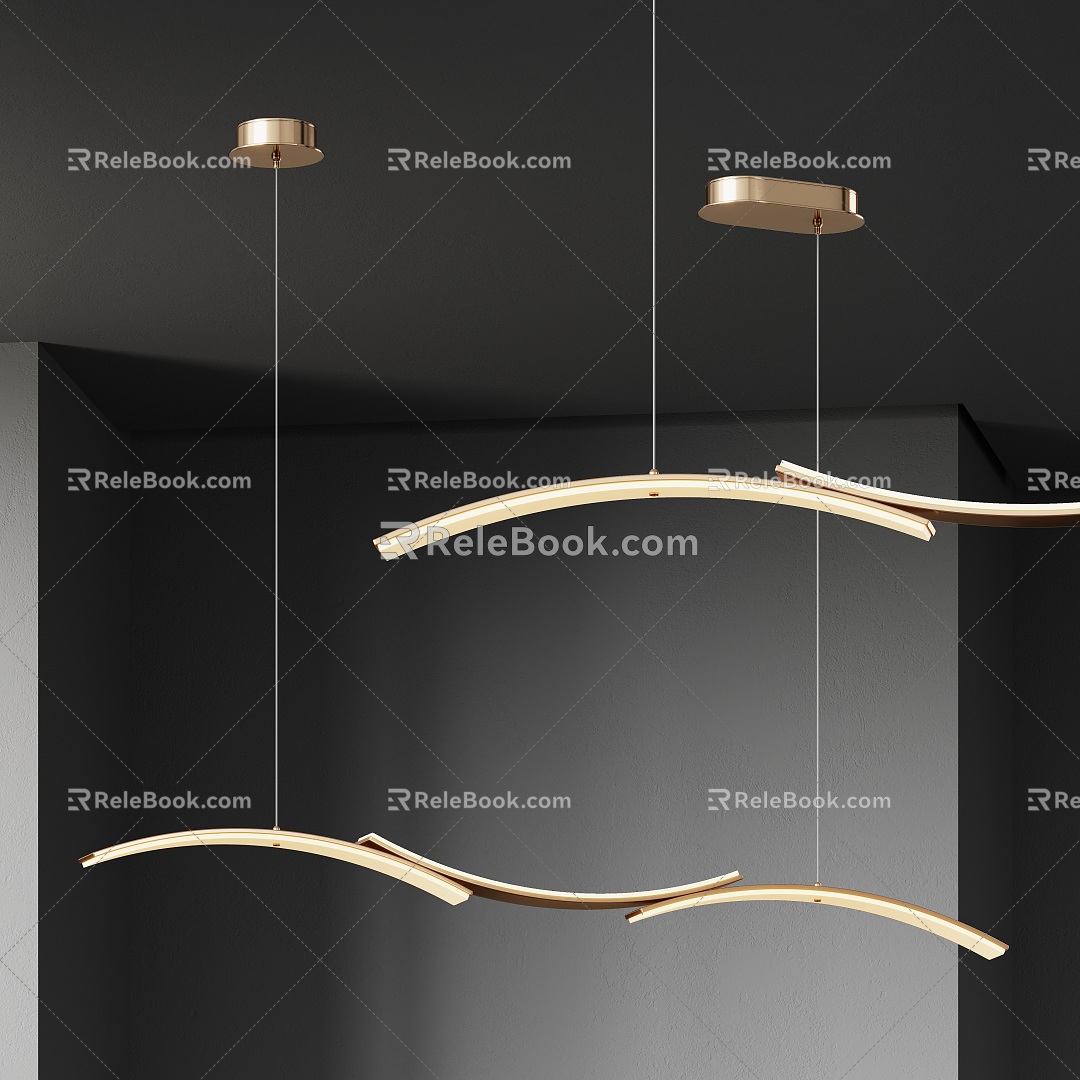 Modern Chandelier Light Luxury Minimalist Cream Style 3d model