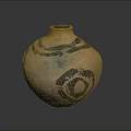 Traditional Handcrafted Clay Sculpture Vase with Decorative Black Circular Patterns