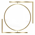 Modern Round Gold Framed Mirror Ideal for Home Decorative Use 3d model