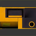 Yellow And Black Industrial Machine With Metal Frame Roller And Red Accents
