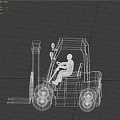 Yellow Heavy Duty Industrial Forklift Equipment With Operator Wearing Safety Helmet Driving