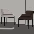 Modern Leather Dining Chairs In White And Brown With Metal Legs Design