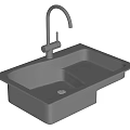 Black Modern Kitchen Sink with Single Bowl Design and Matte Black Faucet