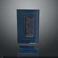Modern Blue Electronic Device With Transparent Display Panel And Stable Stand