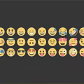 Yellow Emoji Daily Life Items With Multiple Rows Various Expressions And Reflection