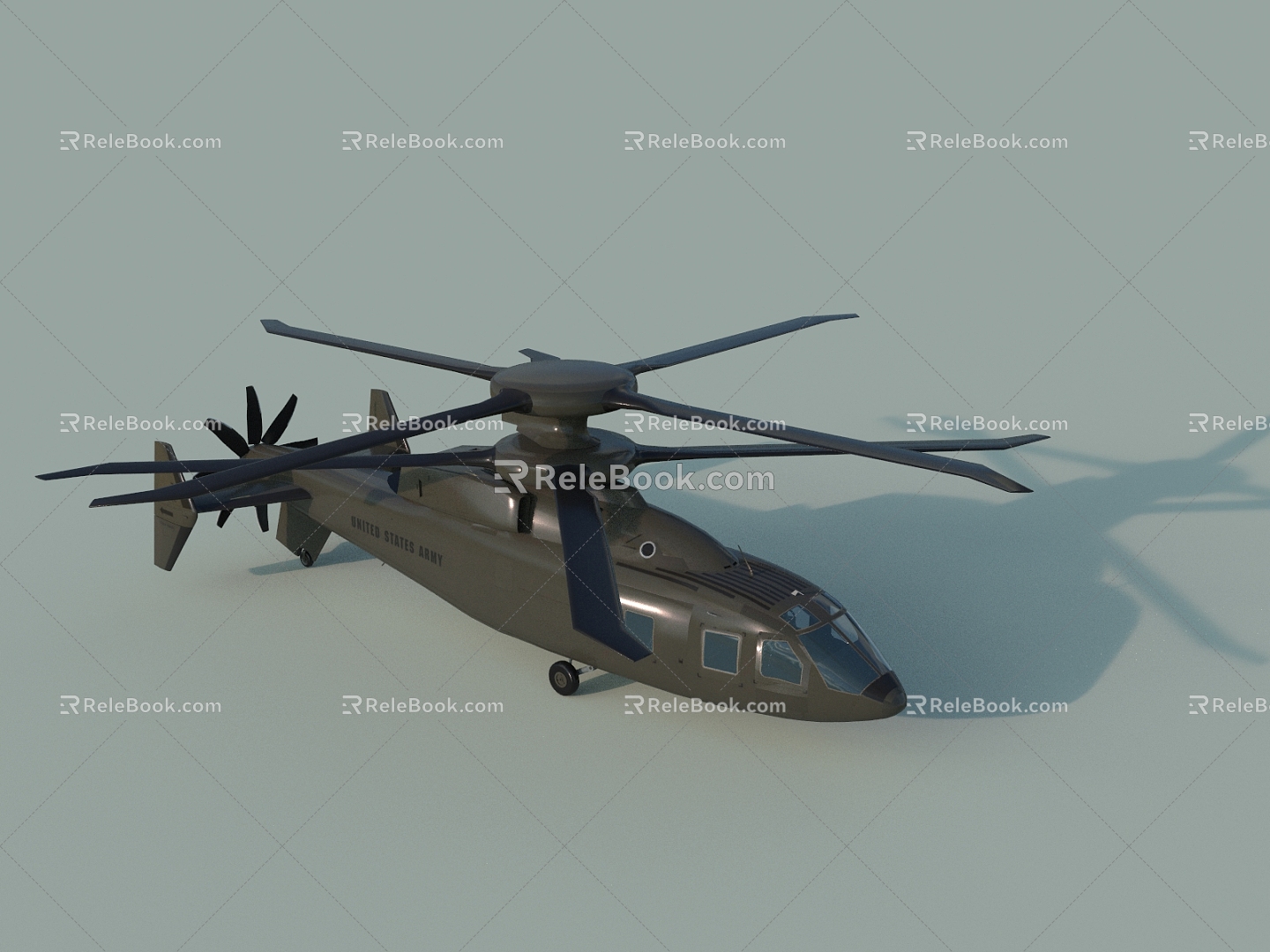 Modern helicopter Sikorsky Boeing fighter 3d model