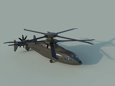 Modern Helicopter With Twin Rotors Dark Gray Fuselage And Aerodynamic Design 3d model