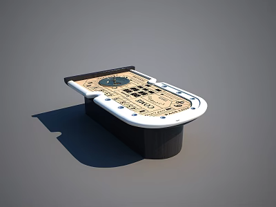 Modern Entertainment Table With Curved Light Top Dark Base And Game Layout For Home Use 3d model