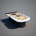 Modern Entertainment Table With Curved Light Top Dark Base And Game Layout For Home Use