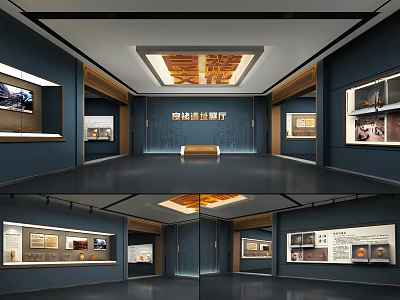 Jingdezhen Cultural Exhibition Hall Interior With Exhibits And Space Layout 3d model