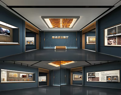 Jingdezhen Cultural Exhibition Hall Interior With Exhibits And Space Layout 3d model