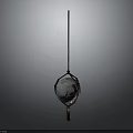 Hanging Decorative Sphere Ornament With Metallic Surface And Tassel Detail For Interior Decoration