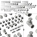 Modern pipe hardware pipe interface water pipe joint hardware pipe fittings 3d model