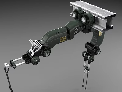 Heavy Duty Industrial Robotic Arm With Articulated Joints And Metal Support Structures 3d model