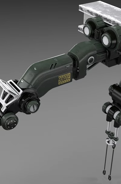 Heavy Duty Industrial Robotic Arm With Articulated Joints And Metal Support Structures 3d model