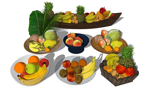 Modern Fruit Plate Fruit Plate 3d model