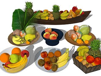 Modern Fruit Plate Fruit Plate 3d model