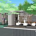 Modern Garden Landscape Design With Seating Area Greenery And Architectural Elements