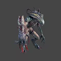 Mythical Fantasy Creature With Menacing Posture Spiked Horns Sharp Claws And Armored Skin