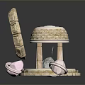 Altar Temple Shrine Hero Altar Cartoon Building Outdoor Items Realistic 3d model