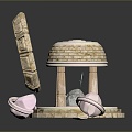 Altar Altar Temple Shrine Hero Altar Cartoon Building Outdoor Items Realistic 3d model