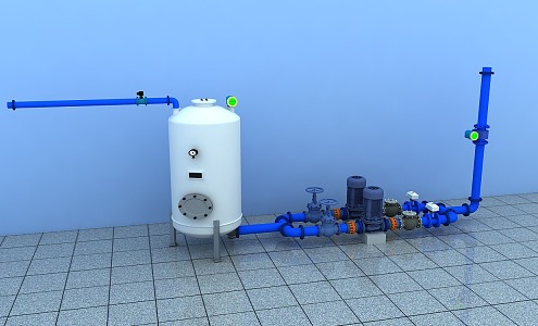 Purified water supply pump for industrial utilities 3d model