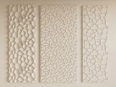Decorative Wall Panels With Three Intricate Textured Designs For Interior Decor 3d model