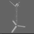 Efficient Wind Turbine Industrial Equipment with Tripod Base and Support Structure 3d model