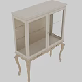 Elegant White Decorative Cabinet With Glass Doors Shelves And Ornate Carved Legs