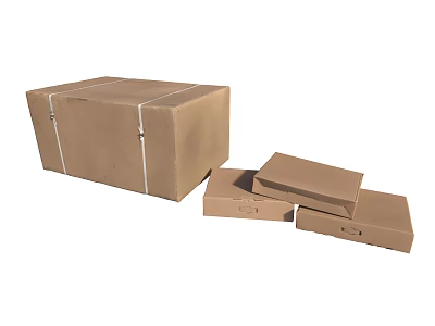 Sturdy Cardboard Boxes In Different Sizes For Moving Packing And Storage 3d model