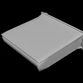 Gray Rectangular Enclosure Component With Smooth Surface And Structural Edges