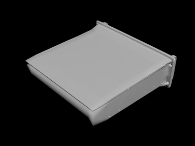 Gray Rectangular Enclosure Component With Smooth Surface And Structural Edges 3d model